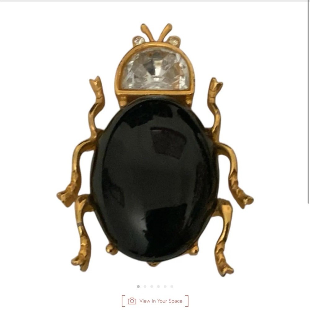 Gold and Black Beetle Brooch